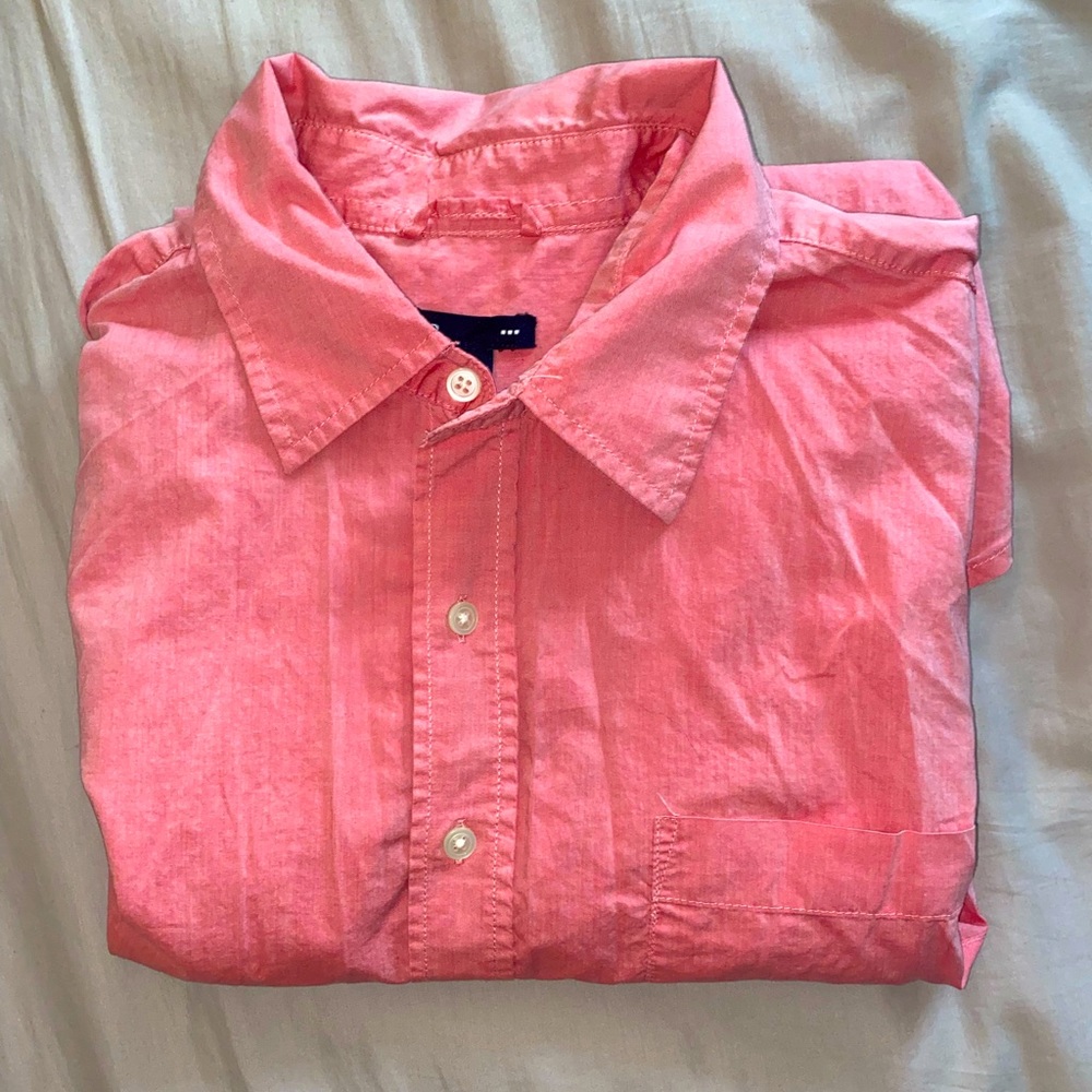 peach dress shirt button up. size XL